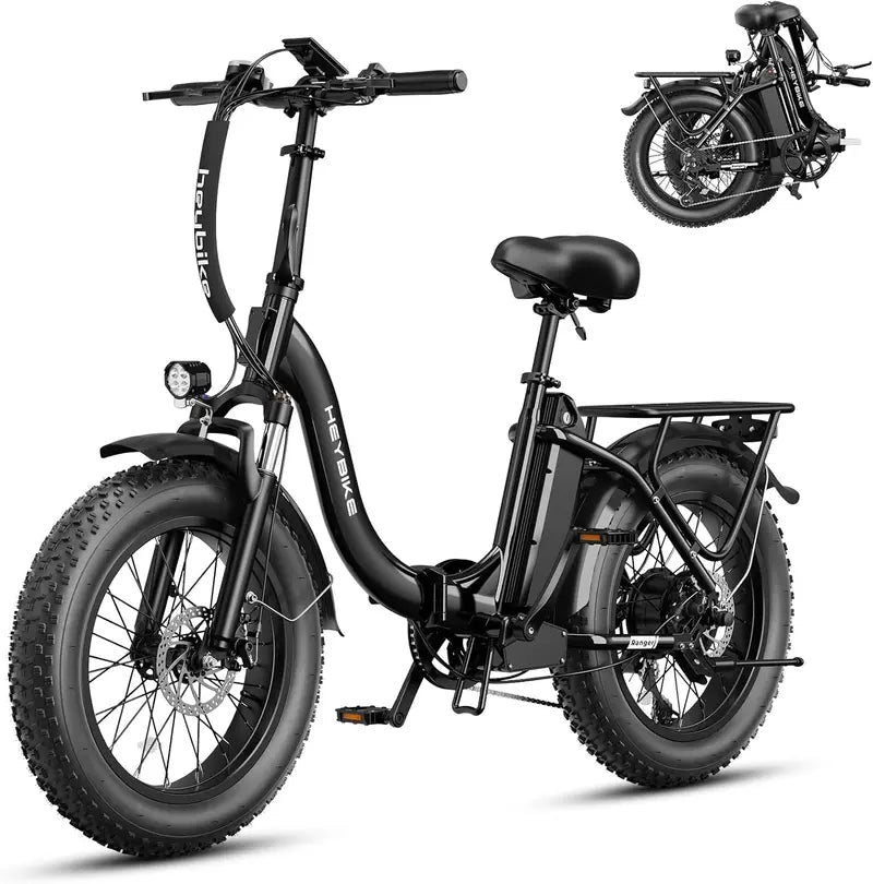 1400W Peak Electric Fat-Tire Bike ¡ª 20″¡Á4 All-Terrain E-Bike with 45 km/h Top Speed, 600Wh Removable Battery, Front Suspension &amp; Folding Step-Thru Frame
