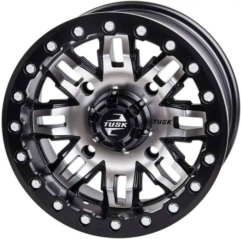 14×7 Machined-and-Black Finish UTV Wheels ¨C 4.0+3.0 Offset, Compatible with Polaris RZR XP Turbo EPS