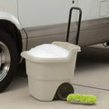 15.5-Gallon Heavy-Duty Rolling Utility Cart ¨C Brown/Taupe Plastic with Smooth-Castor Wheels