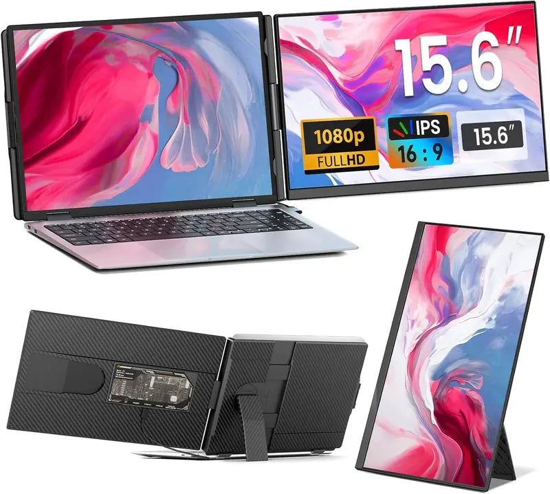 15.6″ Portable Laptop Monitor ¨C FHD 1080p USB-C/HDMI Extender, Plug-and-Play, Compatible with Windows, macOS, Android, ChromeOS (13″¨C17.3″ Laptops)