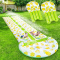 15.7*4.5ft Slip and Slide, Double Deluxe Lemon Lawn Water Slides Backyard Water Toys with 2 Boogie Boards, Waterslide with Splash Sprinkler – Outdoor Summer Toy for Kids Adults