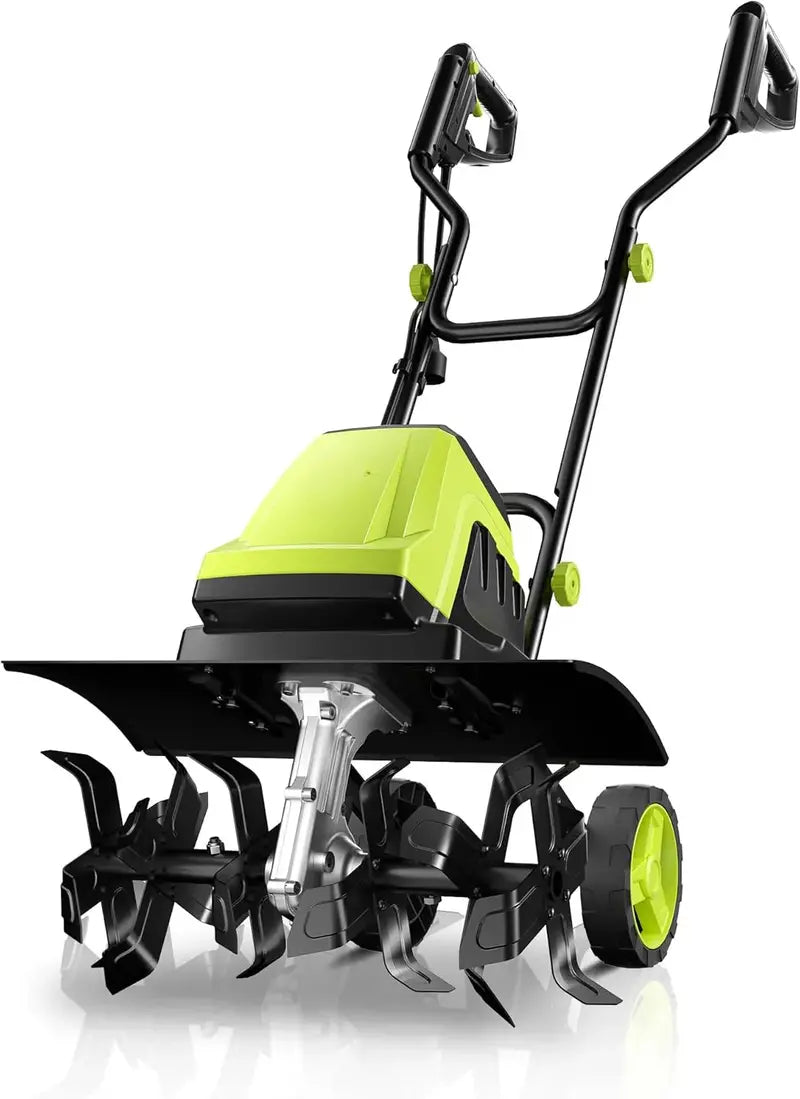 15-Amp Corded Electric Tiller ¨C 18″ Width, 9″ Depth Cultivator with 24 Steel Tines, Foldable Handle &amp; Adjustable Wheels