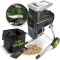 15-Amp Electric Wood Deburrer &amp; Chopper ¨C 1.7″ Max Cutting Diameter, Safety Hopper, Green Housing