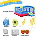 15 ft x 14.8 ft Heavy-Duty Inflatable Bounce House ¨C Dual Basketball Hoops, Reinforced PVC Floor, Holds Up to 6 Kids