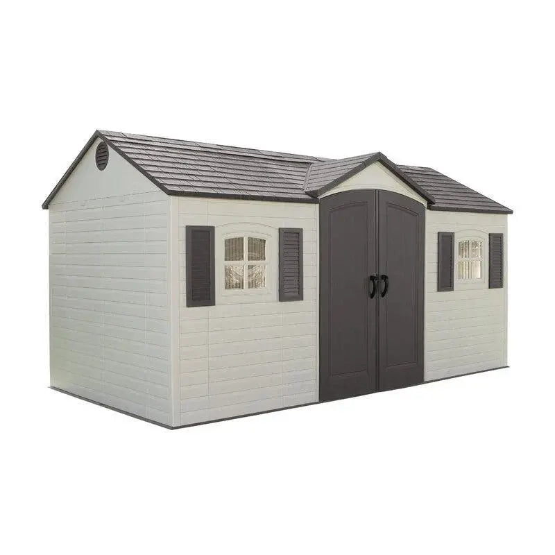 15 ft. x 8 ft. Side-Entry Plastic Storage Shed ¨C Spacious Weather-Resistant Storage Solution