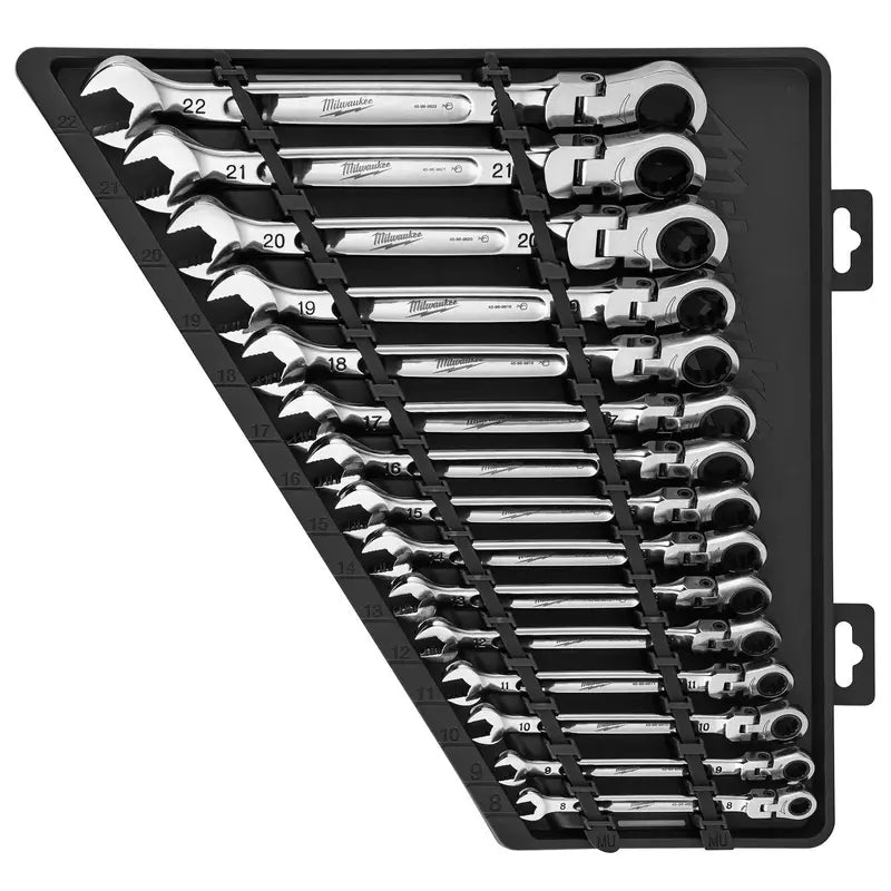 15-Piece Flex Head Ratcheting Metric Combination Wrench Set ¨C Model 48-22-9513