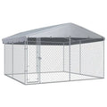 150.4 sq. ft. Covered Outdoor Dog Kennel with Protective Roof
