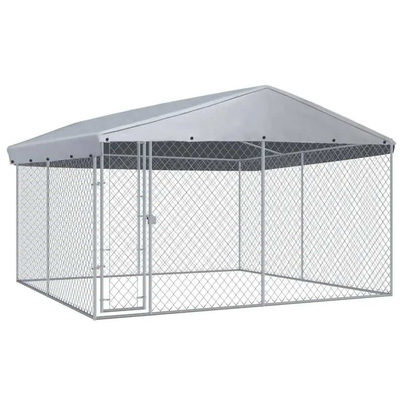 150.4 sq. ft. Covered Outdoor Dog Kennel with Protective Roof