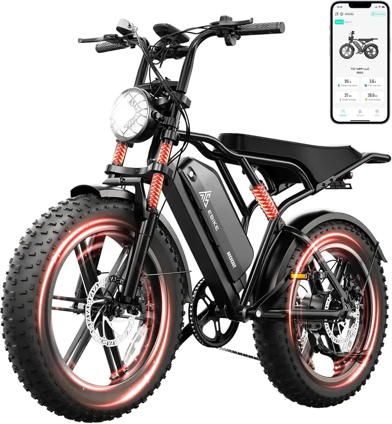 1500W Fat-Tire Electric Dirt Bike ¨C All-Terrain 20″ E-Bike with 60¨C110 Mile Range &amp; 28 MPH Top Speed