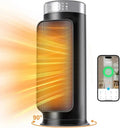 1500W Smart PTC Space Heater: WiFi-Enabled Indoor Heater with Remote, Thermostat &amp; Safety Shutoff