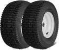 15¡Á6-6″ Turf Pneumatic Lawn Tractor Tires ¡ª 2-Pack with 3″ Centered Hub, 3/4″ Bushing &amp; 16 Adapters for Riding Mowers