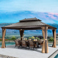 16 ft W ¡Á 12 ft D Aluminum Patio Gazebo with Rust-Resistant Frame