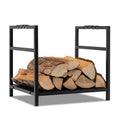 16-Inch Decorative Firewood Holder ¨C Indoor/Outdoor Log Rack with Ergonomic Handle &amp; Raised Base