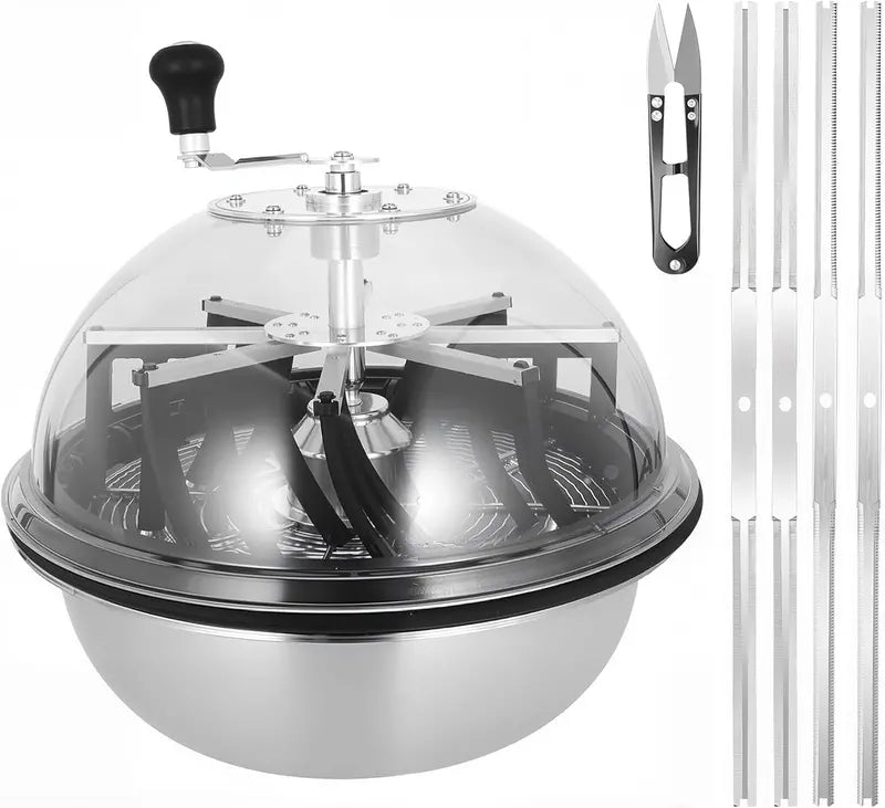 16-Inch Rotary Herb Trimmer with Dual-Blade System ¨C Serrated &amp; Straight Stainless Steel Blades, Upgraded Gear Mechanism