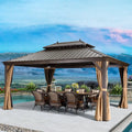 16′ x 12′ Premium Aluminum Patio Gazebo with Extended Coverage