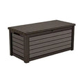165-Gallon Weatherproof Resin Deck Storage Box ¨C Brown Outdoor Furniture Container