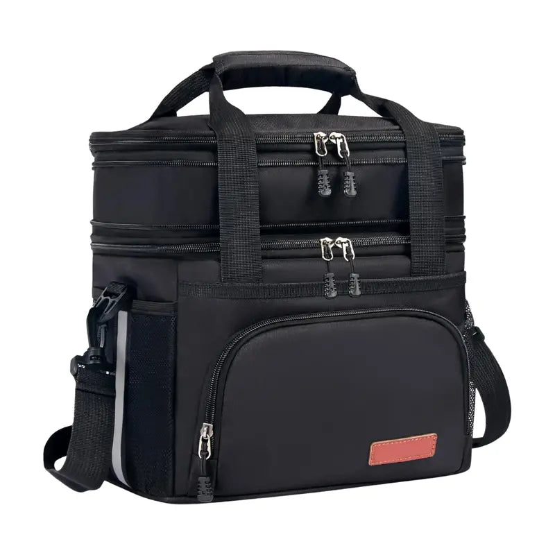 16L Dual-Compartment Insulated Lunch Bag with Adjustable Shoulder Strap