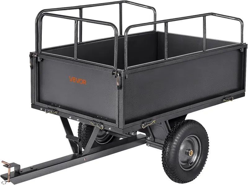 17 Cu. Ft Utility Trailer ¡ª 600-Lb Capacity ATV/UTV Hauler with 16″ Tires, Dump Function &amp; Foot Pedal/Hand Pull Options