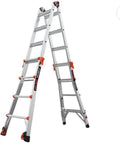 17-Foot Aluminum Multi-Position Ladder ¨C 300-Lb Capacity, 1A Duty Rating with Ratchet Leveling &amp; Mobility Wheels