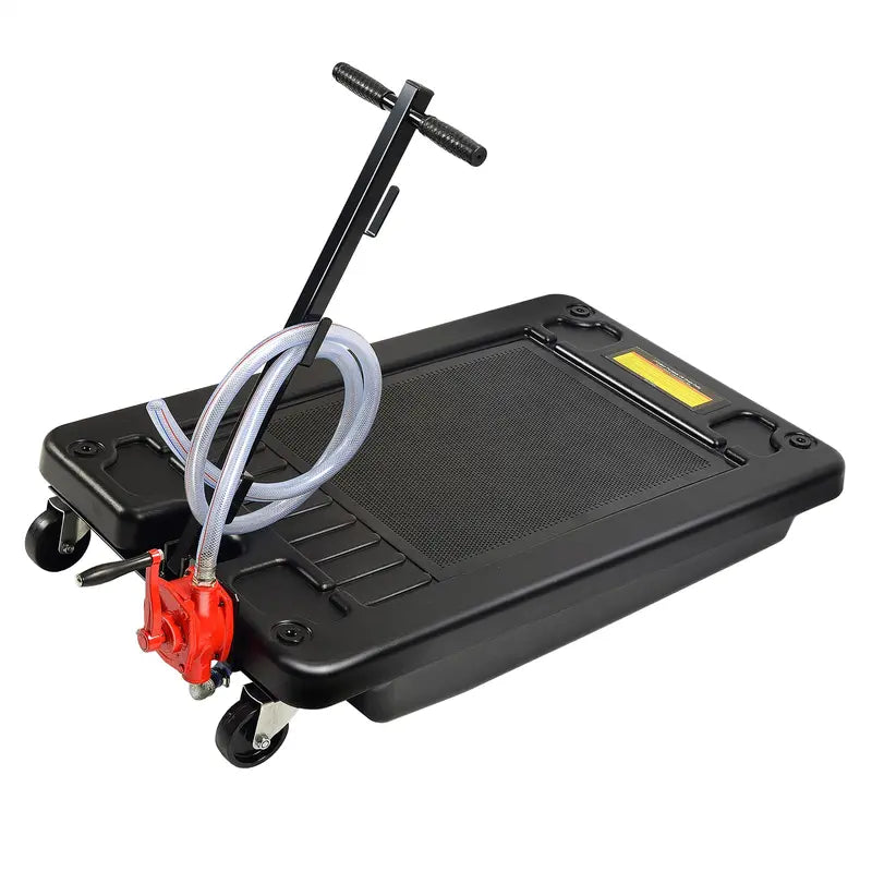 17-Gallon Low-Profile Portable Oil Drain Pan with Integrated Pump and 8-Foot Hose