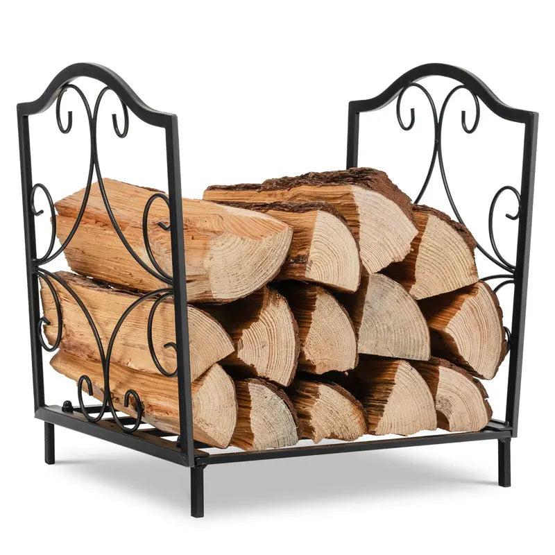 17-Inch Decorative Firewood Rack ¨C Indoor/Outdoor Log Carrier with Elegant Design