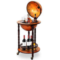 17-Inch Vintage-Style Wooden Wine Bar Stand ¨C Italian-Inspired Liquor Rack with Casters and 16th-Century Aesthetic