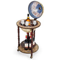17-Inch Wood Globe Wine Bar Stand ¨C Vintage-Style Liquor Bottle Display Rack