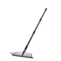 17-Tine Stainless Steel Garden Rake with Durable Metal Handle and Ergonomic Grip