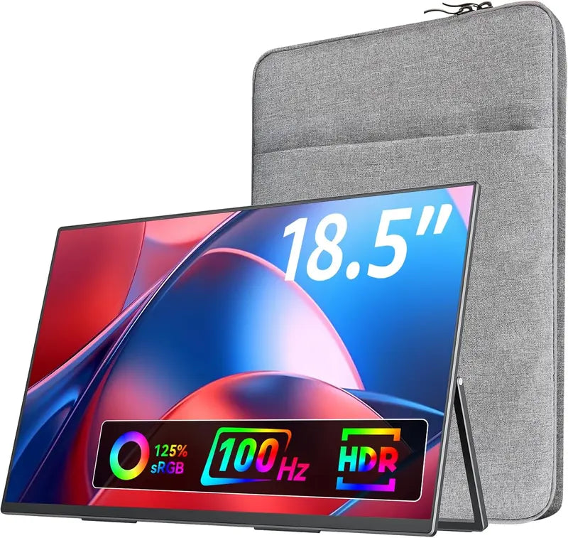 18.5″ Portable Gaming Monitor ¨C 100Hz IPS Display, 125% sRGB, FHD 1080p, USB-C/HDMI, Built-in Speakers, Kickstand &amp; VESA Mount Support