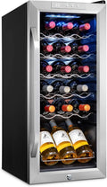 18-Bottle Freestanding Wine Cooler ¨C Digital Temp Control (41¡ãF¨C64¡ãF), Locking Glass Door, Black