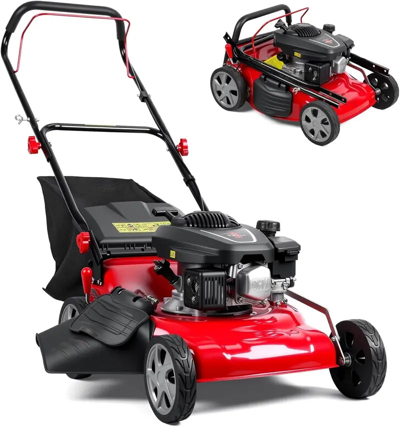 18-Inch 3-in-1 Self-Propelled Gas Lawn Mower ¨C 131cc Engine, 50L Grass Catcher, Heavy-Duty Yard Maintenance