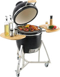 18-Inch Portable Charcoal Grill with Cart ¨C Dual-Fuel (Charcoal/Propane) Compact Smoker for Backyard, Camping, and Tailgating
