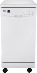 18-Inch Portable Dishwasher ¨C Compact Countertop Unit, 8-Place Setting Capacity, White Finish