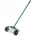 18-Inch Rotary Lawn Aerator ¨C Push-Style Spike Tine Tool with 40.5-Inch Handle and Fender