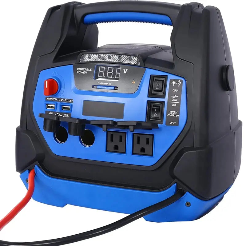 1800A Rechargeable Jump Starter with Built-in Air Compressor for Cars and Trucks