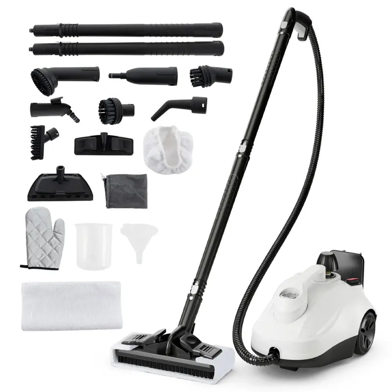 1800W Portable Steam Cleaner Kit with 15 Attachments for Deep Cleaning Tasks