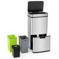 19-Gallon Motion-Sensor Stainless Steel Trash Can Set (4 x 72L Total Capacity)