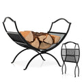 19-Inch Portable Folding Firewood Rack ¨C Sturdy Steel Fireplace Log Carrier