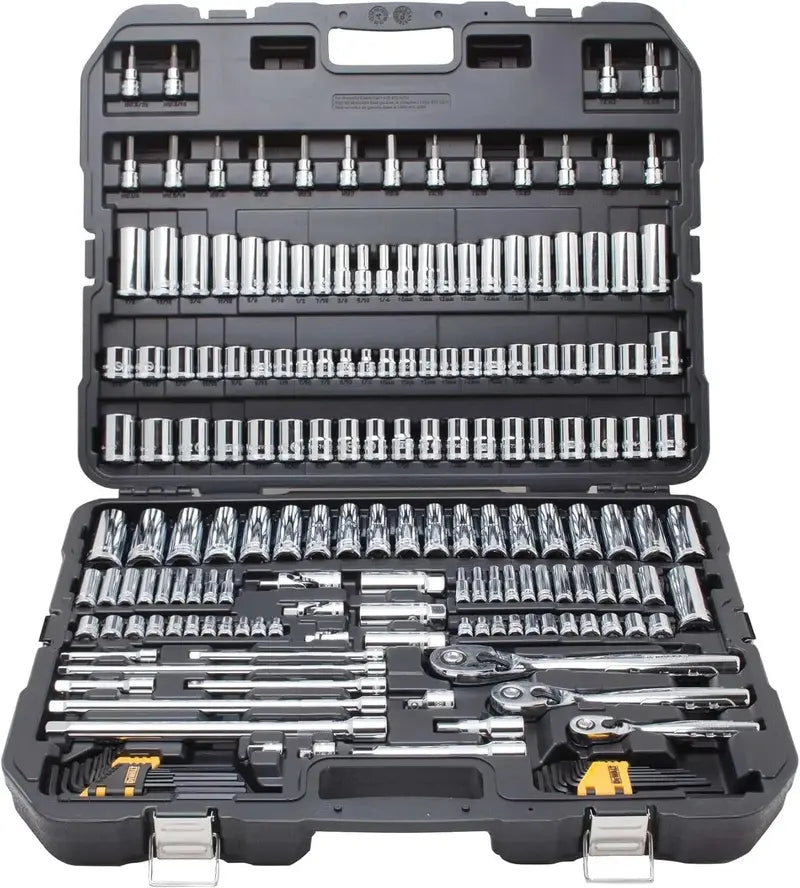 192-Piece Mechanics Tool Set ¨C SAE &amp; Metric, Three Drive Sizes (1/4″, 3/8″, 1/2″)