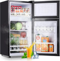 2.4 Cu. Ft Compact Mini Fridge ¨C Tiny Two-Door Refrigerator with 7-Temperature Knob for Solo Living