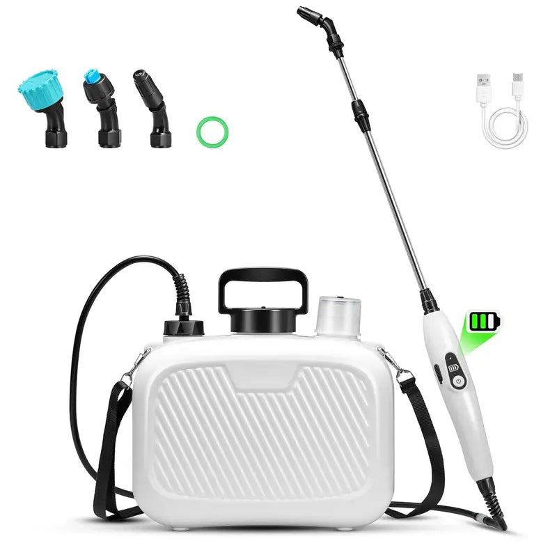 2-Gallon USB-Rechargeable Electric Garden Sprayer ¨C Ergonomic Design with 3 Spray Nozzles and 2200mAh Battery