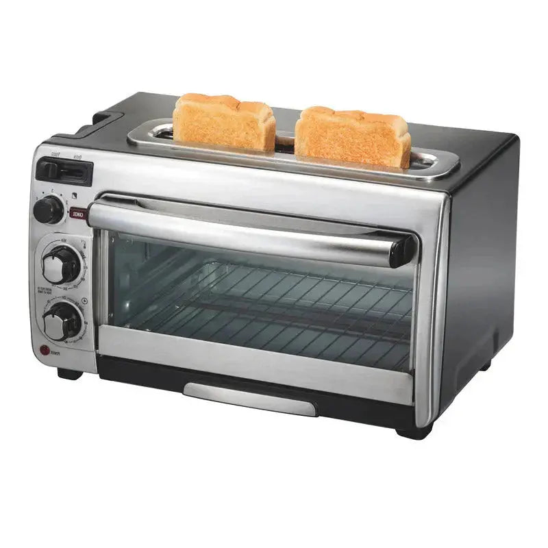 2-in-1 Countertop Oven &amp; Toaster Combo | Versatile Baking, Broiling &amp; Toasting Appliance with Adjustable Settings