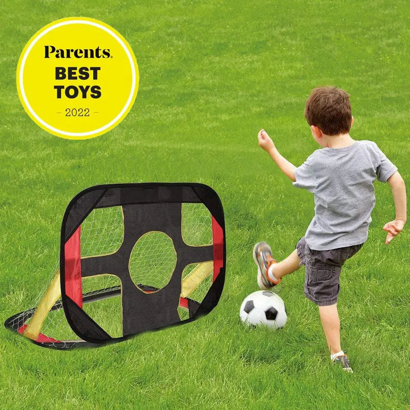 2-in-1 Pop-Up Soccer &amp; Football Goal Net with Carry Bag for Kids