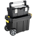 2-in-1 Rolling Toolbox ¨C Modular Plastic Storage System with Wheels &amp; Handles