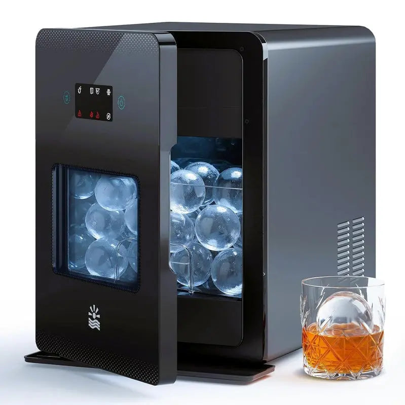 2-Inch Clear Ice Ball Maker ¨C LCD-Controlled, Self-Cleaning Dispenser Producing Up to 144 Spheres Daily