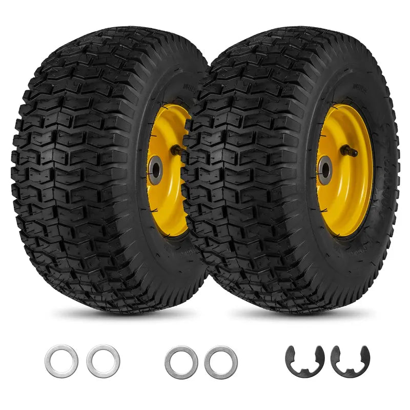 2-Pack 15 x 6.00-6 Tube-Type Tires &amp; Wheels ¨C Standard Inner Tube Compatibility