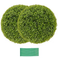 2-Pack 20-Inch Artificial Boxwood Topiary Balls ¨C UV-Resistant Round Faux Plants for Outdoor Use