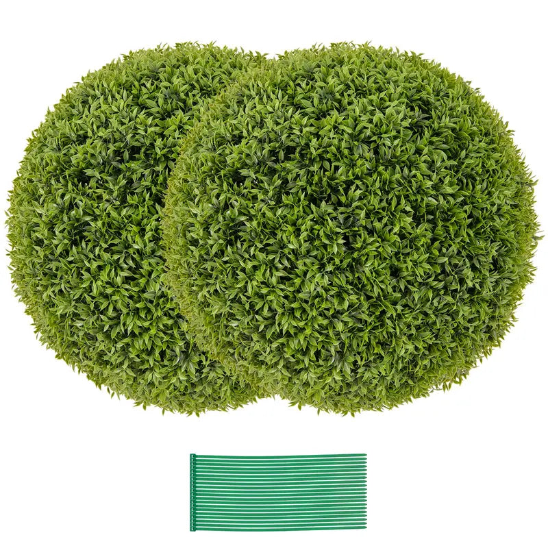 2-Pack 20-Inch Artificial Boxwood Topiary Balls ¨C UV-Resistant Round Faux Plants for Outdoor Use