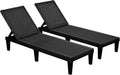2-Pack Adjustable Outdoor Chaise Lounge Chairs ¨C Waterproof, Easy-Assembly Poolside or Patio Loungers in Black