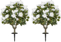 2-Pack Artificial Rose Flower Trees ¨C 31.5-Inch Tall, Ground Spikes, 18 Blooms Each